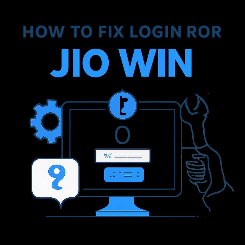 An educational illustration depicting Jio Win login procedures