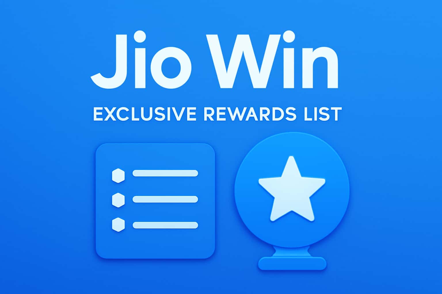 An informational graphic highlighting the Jio Win Exclusive Rewards List.