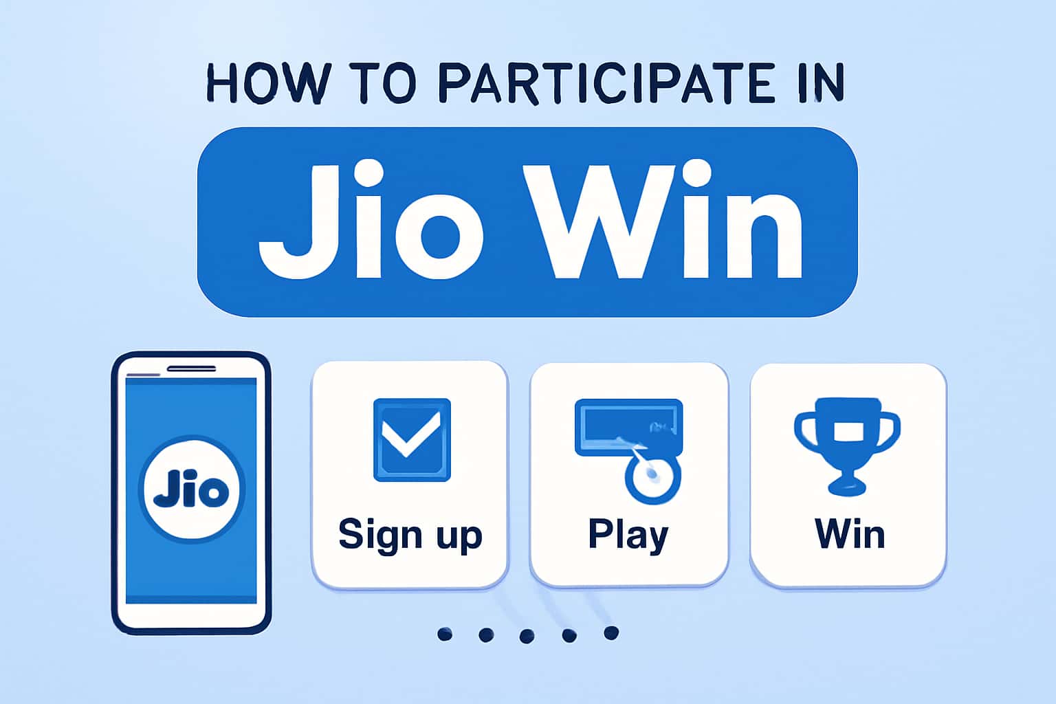 An informative scene illustrating the participation process for Jio Win.