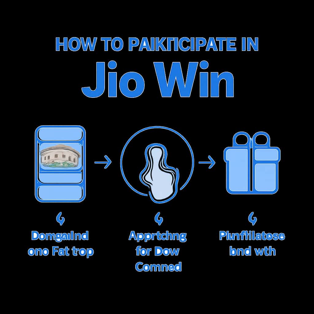 An educational diagram outlining the steps for Jio Win participation.