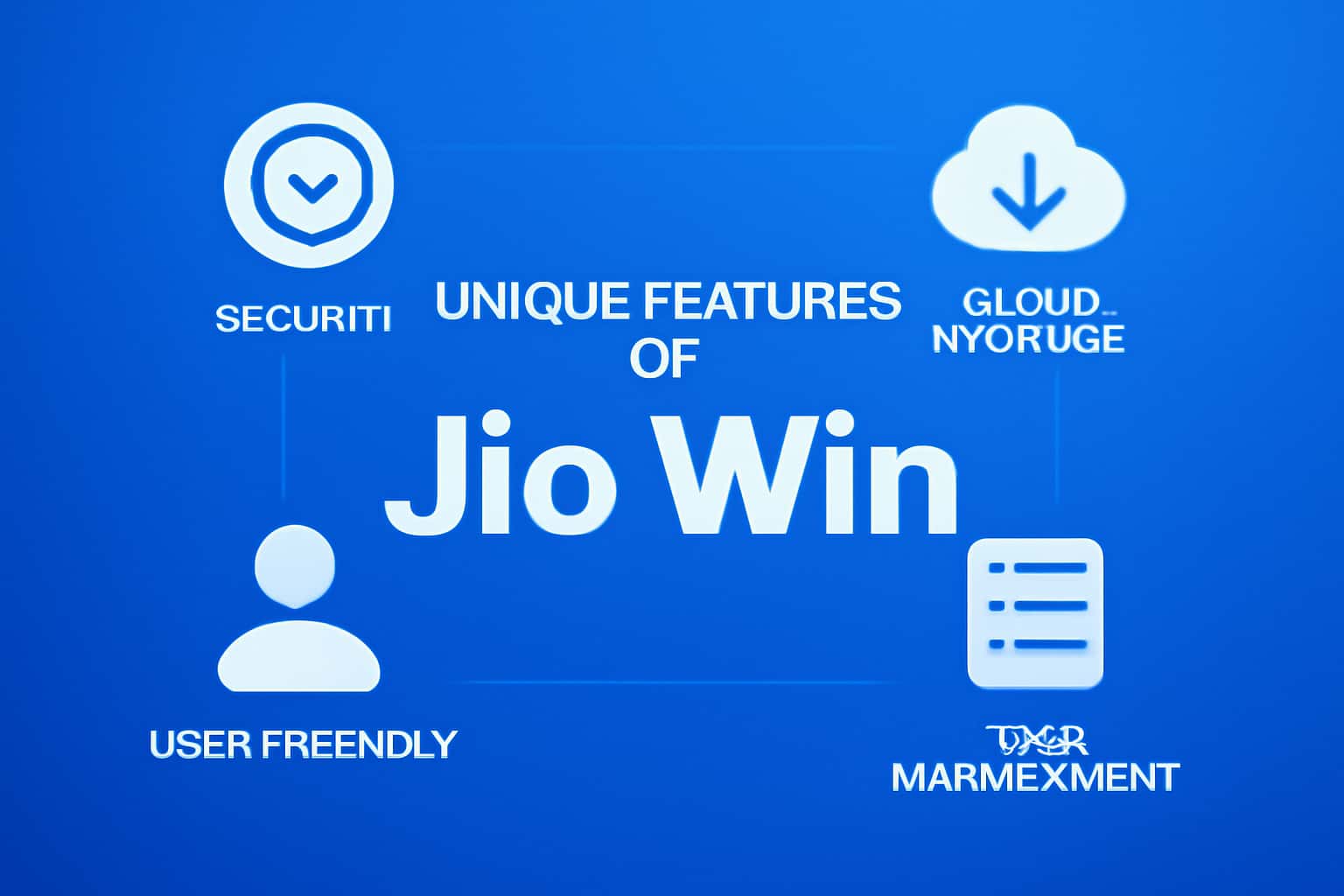 An informational scene highlighting the unique features of Jio Win.
