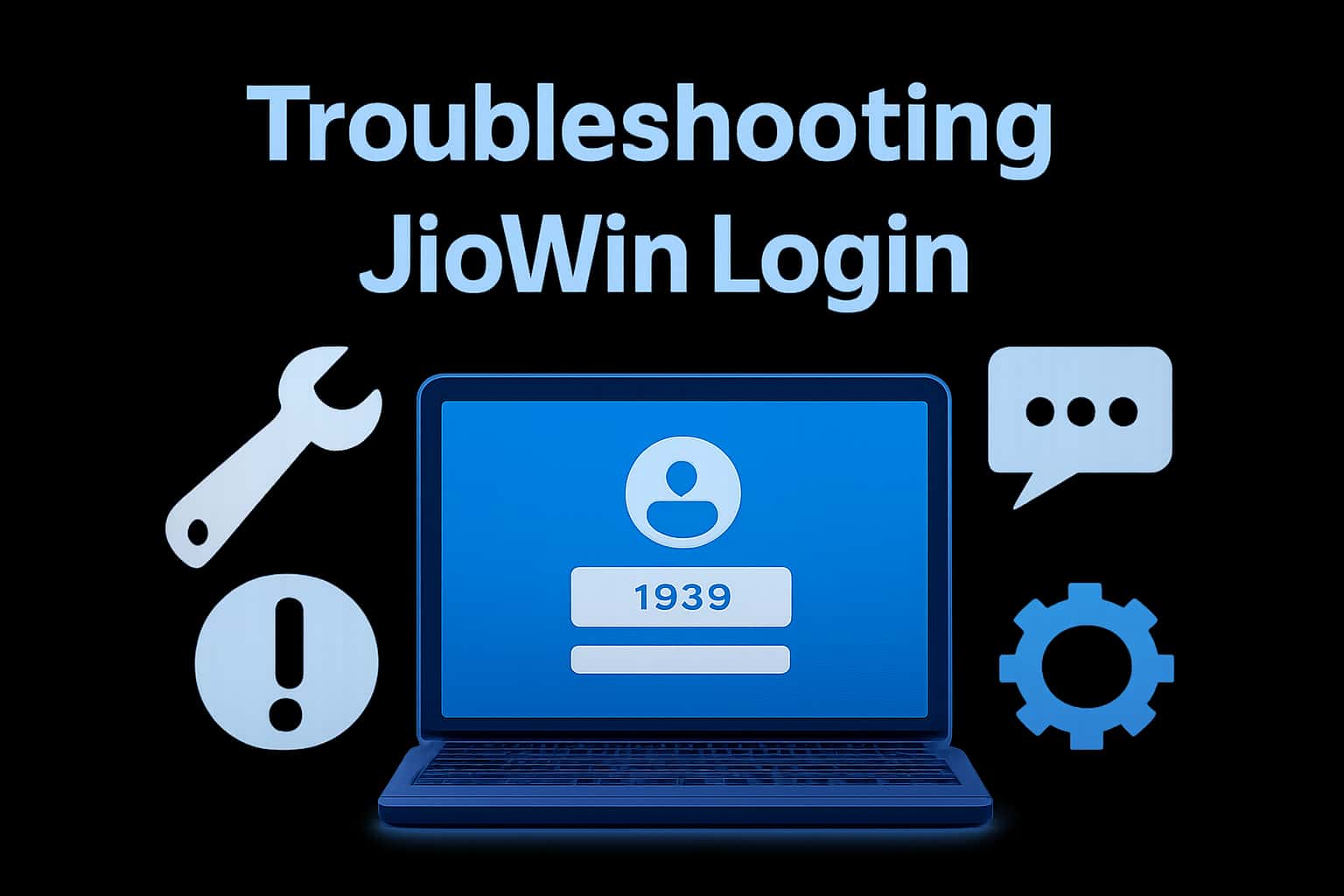 An informative visual representation focusing on troubleshooting Jio Win login issues.